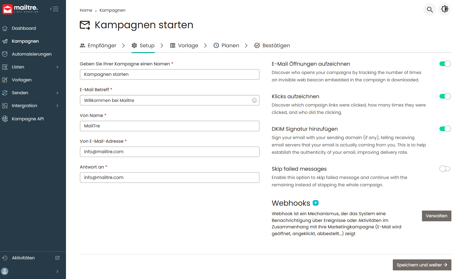 E-Mail Kampagnen Dashboard